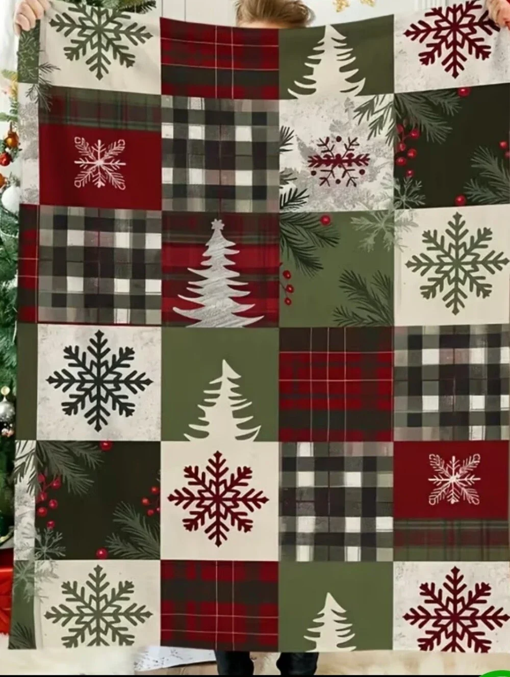 Holiday Plaid Throw Blanket